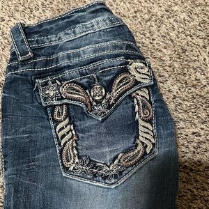Miss Me Dark Blue Jeans with Embroidered Pocket